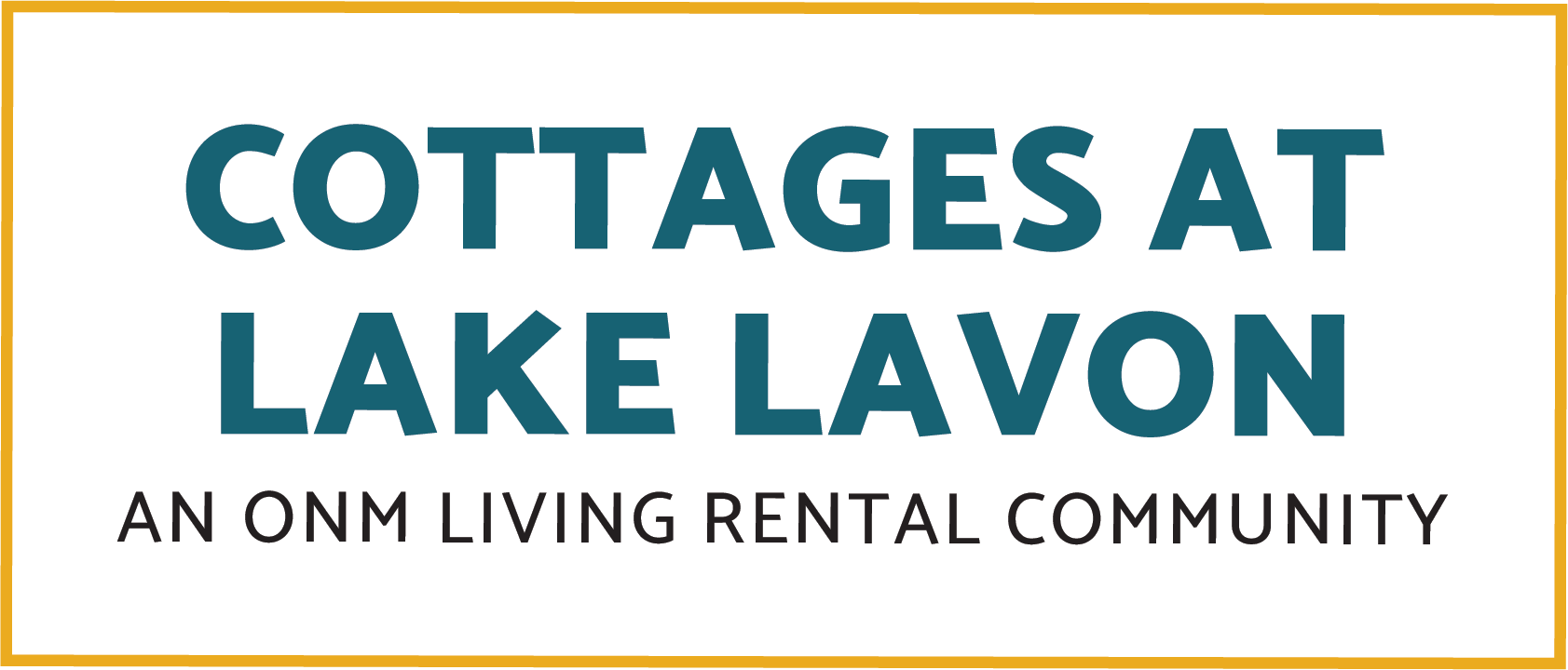 A sign that says Cottages at Lake Lavon, an ONM living rental community.